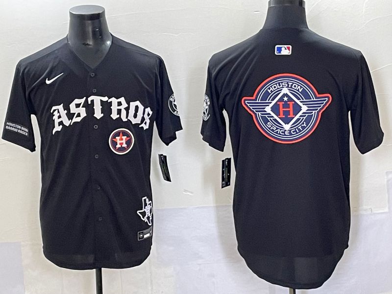 Men 2025 Houston Astros Blank Black Seven generations Joint Name Nike MLB Jersey style 36